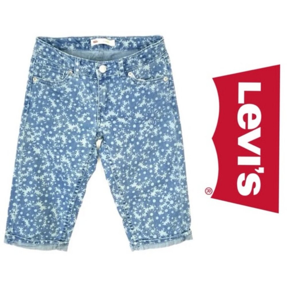 Levi's | Susie Skimmer Bermuda Jean Shorts Floral Stretch | Size 8 Regular